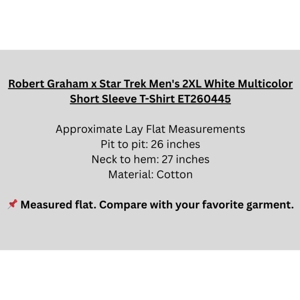 Robert Graham x Star Trek Men's 2XL White Multicolor Short Sleeve T-Shirt - Picture 12 of 12